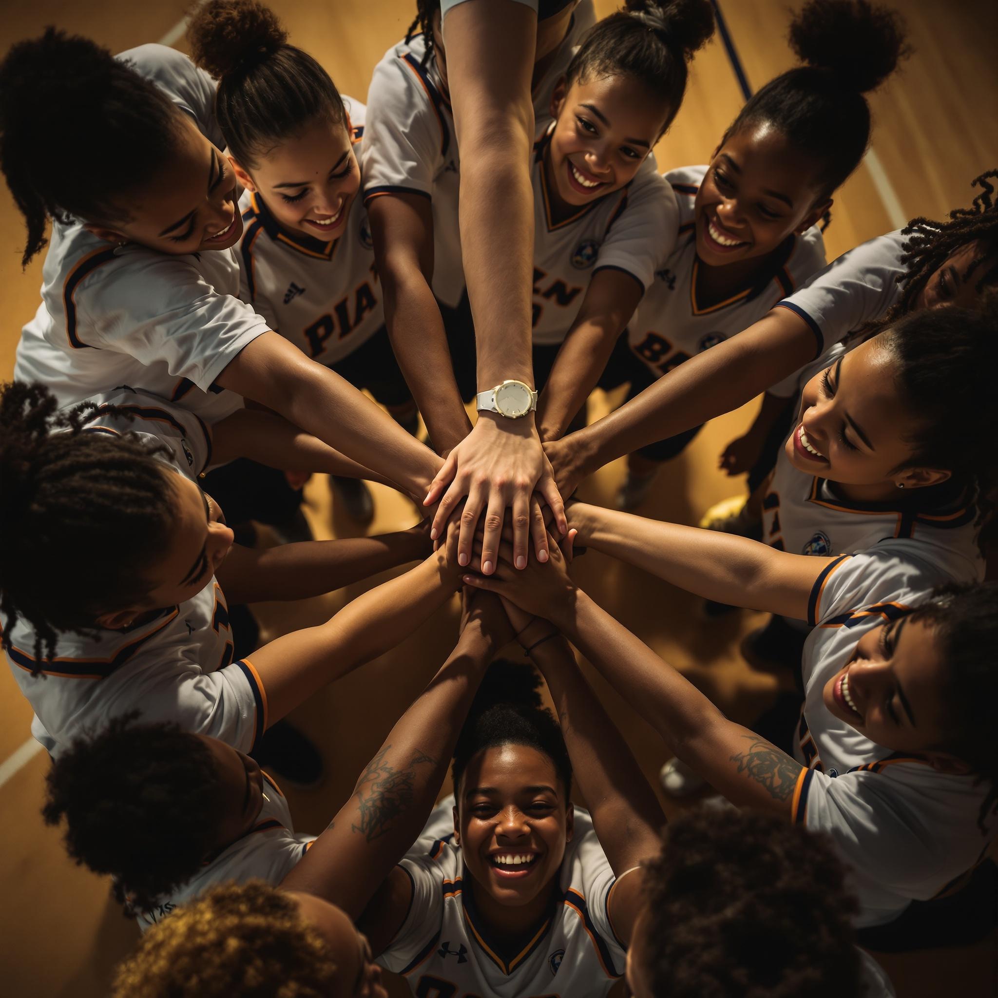 Team huddle before a youth sports game