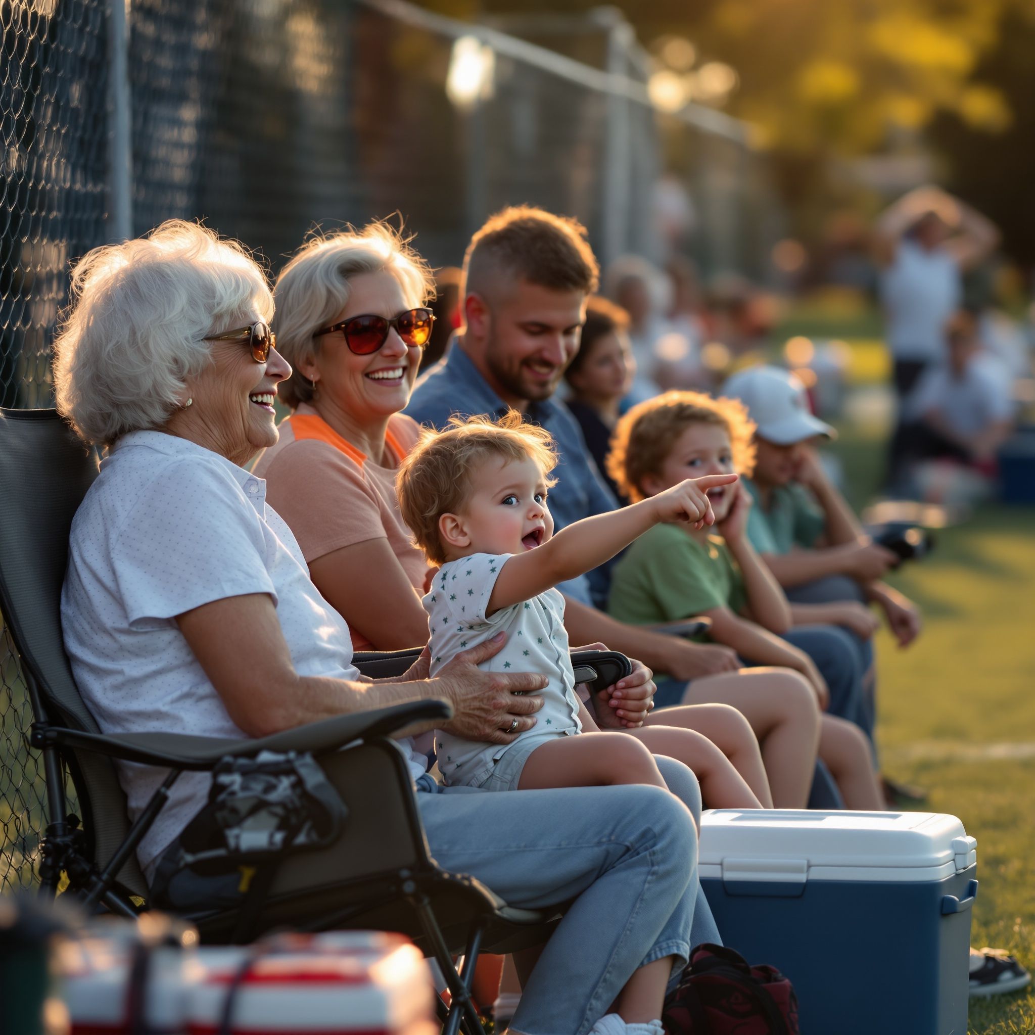 Family at a youth sports game