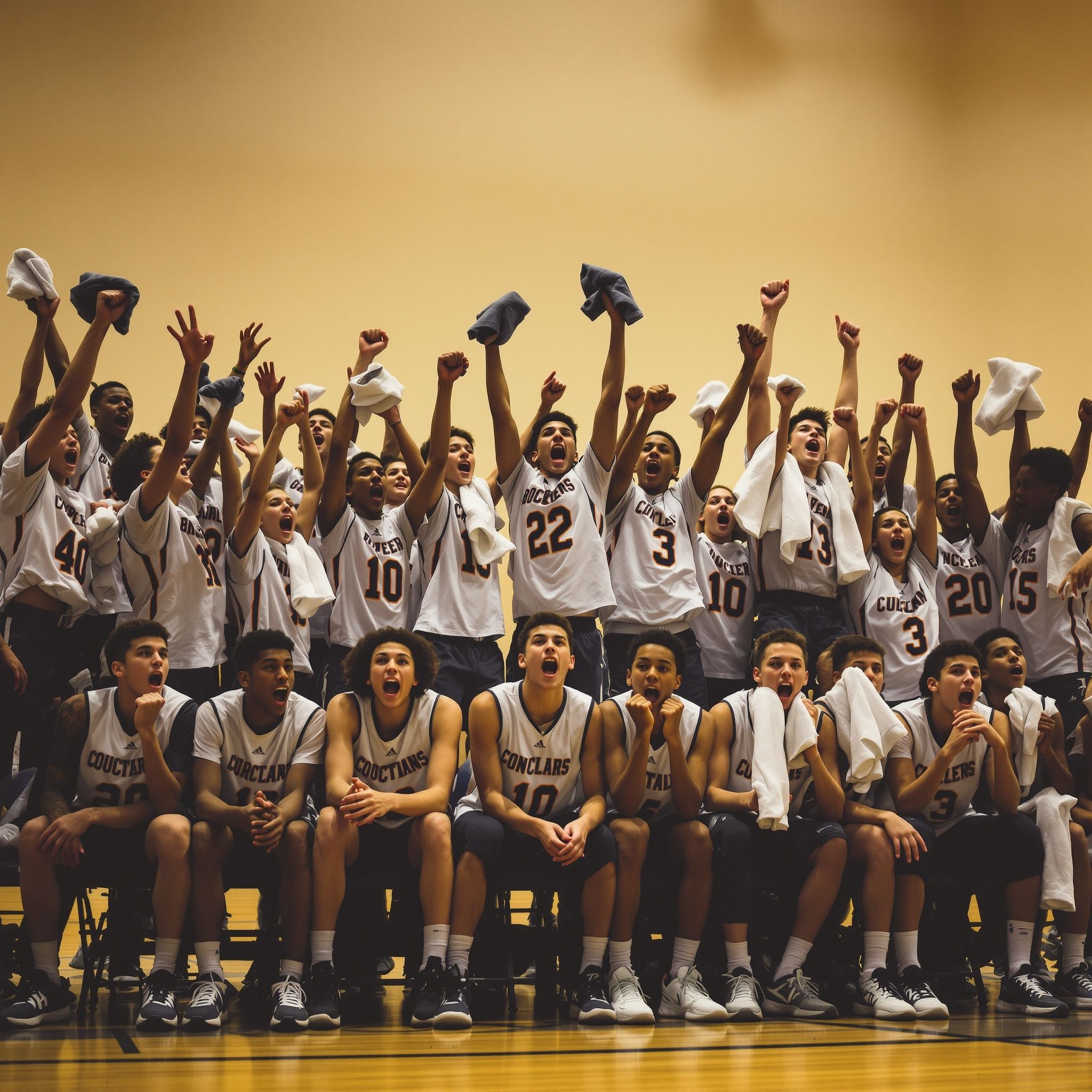 Sideline celebration at youth sports game