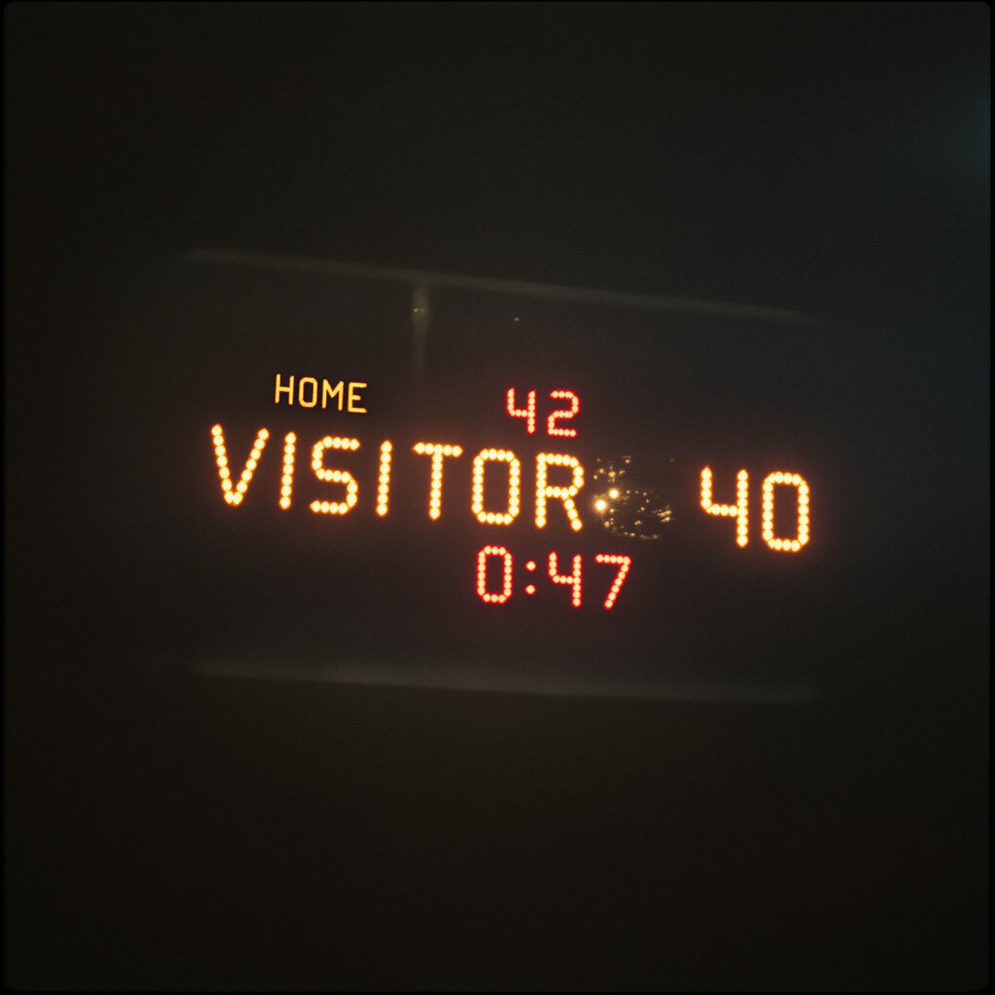 Scoreboard at a youth sports game